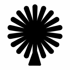 Abstract tree with multiple branches, creating a circular silhouette design