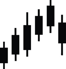 Candlestick Chart silhouette Vector icon on white background