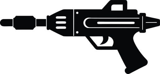 sci fi ray gun blaster silhouette vector