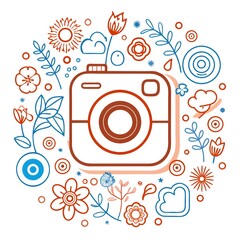 vector illustration of a vintage camera