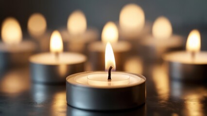 Soft Glow of Many Candles, Focused on a Single Flame