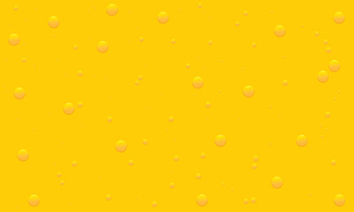 Background with oil drops texture, yellow omega bubbles, gold liquid transparent droplets. Template for skincare essential product with dribs of different shapes vector honey, orange juice pattern