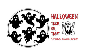 halloween trick or treat vector art illustration