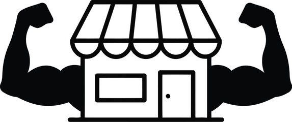 Strong storefront business strength concept