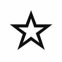 Fototapeta premium Striking five pointed star shape symbol on white background silhouette