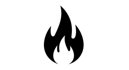 Black silhouette of a stylized flame icon.