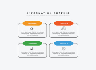 4 step infographic design. schedule concept with paper layout. can be used for workflow illustration