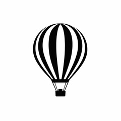 Obraz premium Striking monochrome hot air balloon illustration, isolated graphic art silhouette