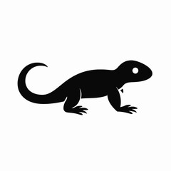 Fototapeta premium Distinctive small gecko, a powerful and striking reptile animal vector silhouette