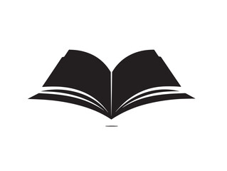 Classic book silhouette vector artwork icon with minimal literary inspired theme