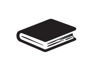 Minimal book silhouette solid illustration stock artwork for knowledge themed design