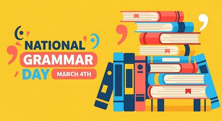 National Grammar Day with Books and Quotes.