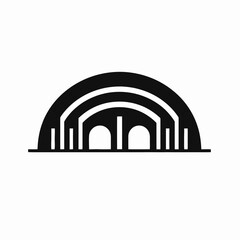 Fototapeta premium Striking geometric architecture in minimalist black and white bridge silhouette