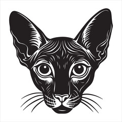 A Sleek Portrait of an Oriental Shorthair Cat, a Svelte and Vocal Breed with a Distinctive Angular Face, Large Ears, and a Short, Glossy Coat