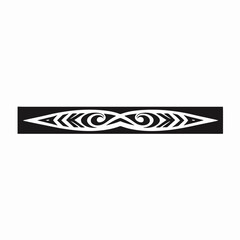 Stylish Maori inspired tribal ornament, ethnic tattoo graphic element silhouette