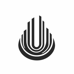 Minimalist abstract architectural design featuring a captivating sleek urban skyline silhouette