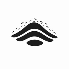 Minimalist abstract design layers on white, simple graphic vector illustration silhouette