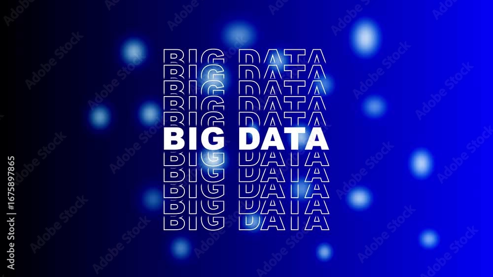 Fototapete typography big data text animation .big data text typography animation 4k on black background with a