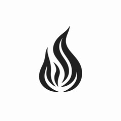 Striking visual of flame design presented in a graphic black silhouette