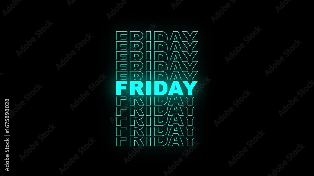Aufkleber typography friday text animation .friday text typography animation 4k on black background with alpha