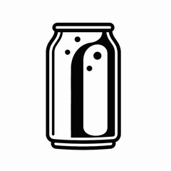 Stylish beverage can illustration for modern design needs in black silhouette