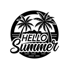 hello summer vector art