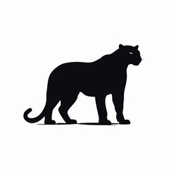 Striking feline illustration with a powerful standing pose panther silhouette