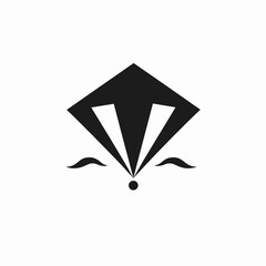 Graphic abstract black vector symmetrical design isolated as a stylish silhouette