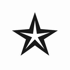 Obraz premium Bold five pointed star shape, simple design black and white silhouette