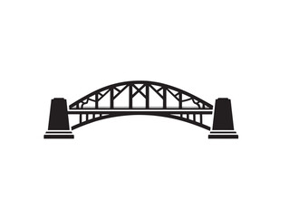 Sleek bridge silhouette vector artwork illustration with contemporary structural graphic theme