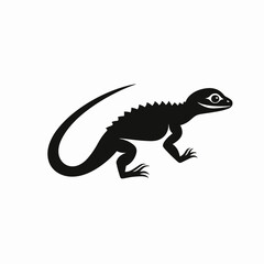 Fototapeta premium Striking reptile with prominent spikes creates a memorable animal silhouette