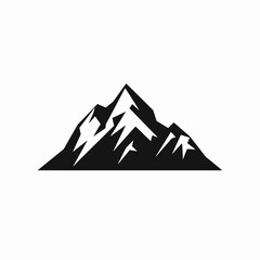 Majestic mountain peaks against white background vector graphic illustration silhouette