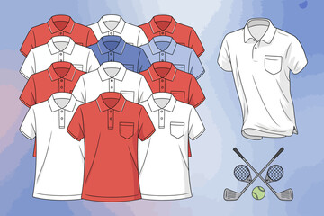 Collection of Polo Shirt Designs  Various Colors and Styles for Men's Apparel