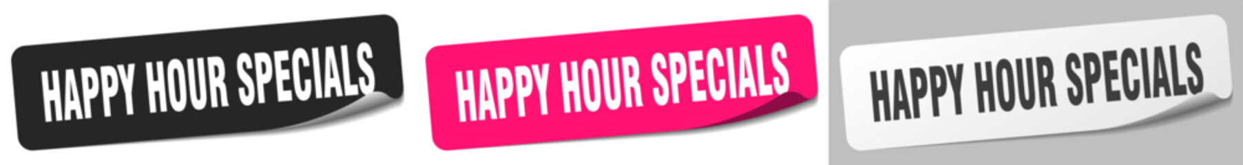 happy hour specials sticker. happy hour specials sticker set on white background