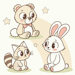 Vector plush toy designs teddy bears