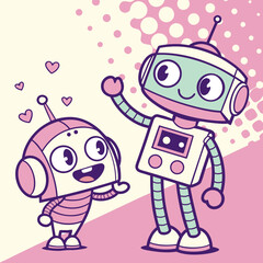 Pop Art Kawaii Robots