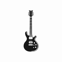 Naklejka premium Rocking electric guitar musical instrument simple vector design silhouette