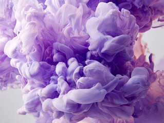 Fototapeta premium Soft Purple Swirls of Ink Blending Together in Abstract Composition