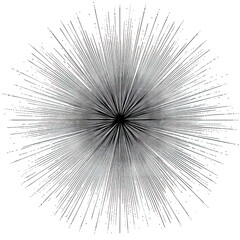 Obraz premium radiating starburst lines, isolated on white background, conceptual hope and positivity design.