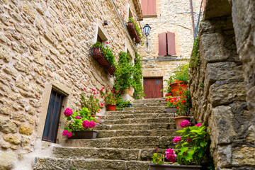 Steps Old Narrow Street San