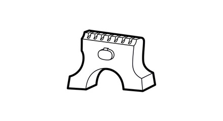 Hair Clipper Guide Comb Line Art Illustration for Barbershop Tools.