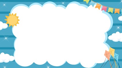 Simple design blank frame, cute frame for kids colorful and cheerful, invitation, notebook, postcard, cute frame, bookmark,certificate for kids and children in kindergarten or primary grades