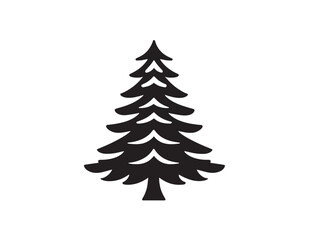Festive Christmas pine tree silhouette vector illustration artwork