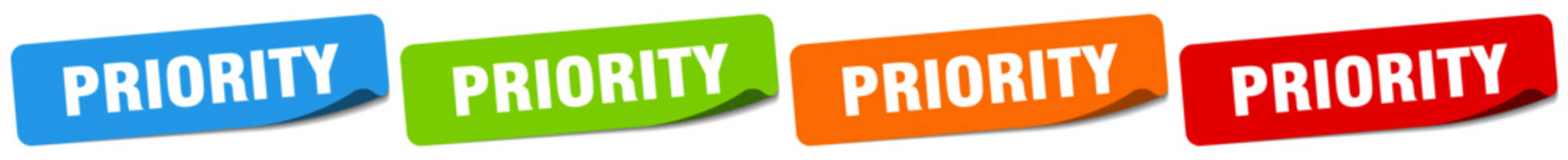 priority sticker. priority sticker set on white background