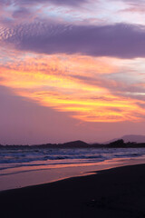 Fototapeta premium View of sea with dramatic sunset sky for nature background
