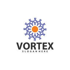 Vortex logo design template. Black hole galaxy vector illustration