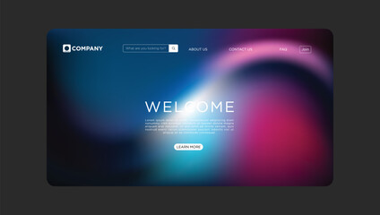 Modern website landing page template for business with welcoming design and colorful background