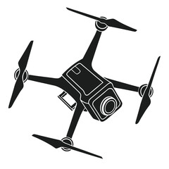 Stylized Drone Silhouette Aerial Technology Vector Design