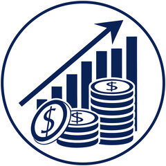 business graph with arrow