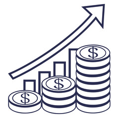 business graph with arrow